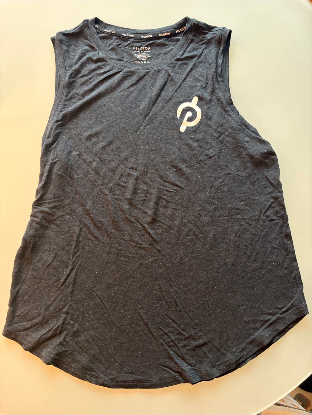 black Peloton ladies' workout tank